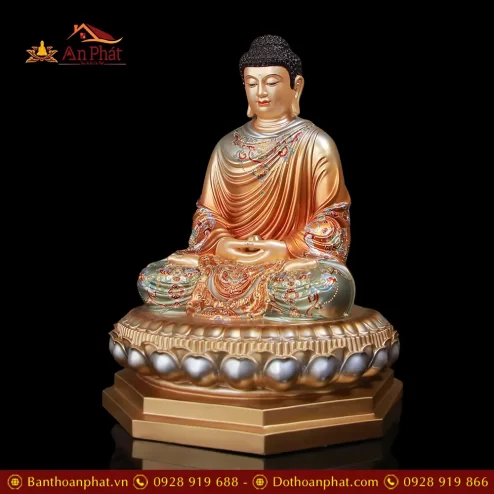 tuong phat bon su thich ca dong son men co cao cap dang ngoi tinh tam t261400005