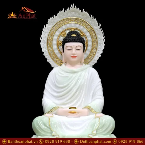 tuong phat bon su thich ca mau ni bot da xanh thien thanh ngoi dai sen co la de t263300002