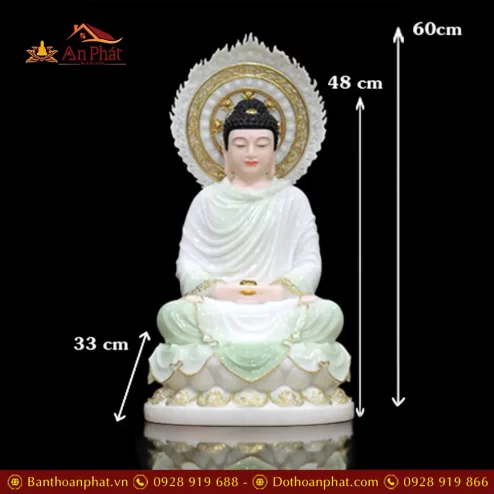 tuong phat bon su thich ca mau ni bot da xanh thien thanh ngoi dai sen co la de t263300007