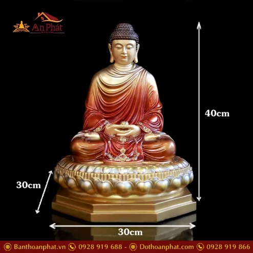 tuong phat bon su thich ca ngoi dai sen bang dong son co cao cap t261800007