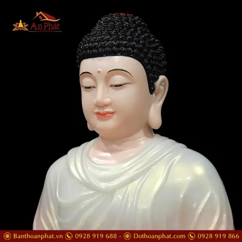 tuong phat bon su thich ca ngoi dai sen bot da ao hong nhap khau t262900004