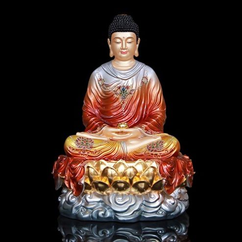 Tượng Phật Bổn Sư Thích Ca Toạ Vân Đồng Cổ Ánh Kim Cao Cấp T2605