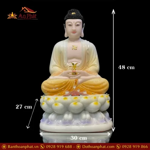 tuong phat duoc su bot da cao cap son vang ngoi dai sen t268900001