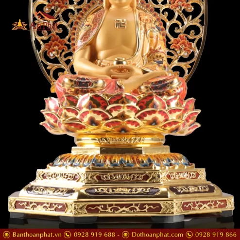 tuong phat duoc su dong dat vang cao cap ngoi dai sen de bat giac t268700002