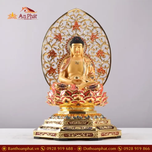 tuong phat duoc su dong dat vang cao cap ngoi dai sen de bat giac t268700006