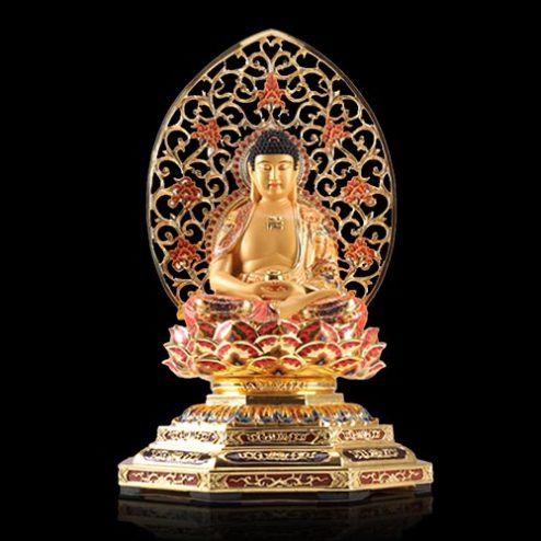 Tượng Phật Dược Sư Đồng Dát Vàng Cao Cấp Ngồi Đài Sen Đế Bát Giác T2687