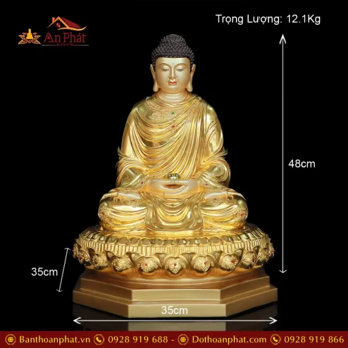 tuong phat thich ca mau ni tinh tam dat vang an bao bang dong cao cap t260900001