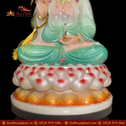 tuong quan am bo tat bot da son mau xanh dang ngoi dai sen 3 tang t260300002