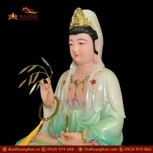 tuong quan am bo tat bot da son mau xanh dang ngoi dai sen 3 tang t260300004