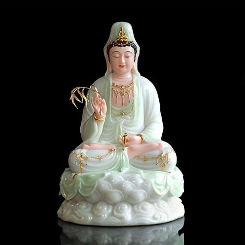 Tượng Quan Âm Bồ Tát Bột Đá Xanh Thiên Thanh Cao Cấp T2548