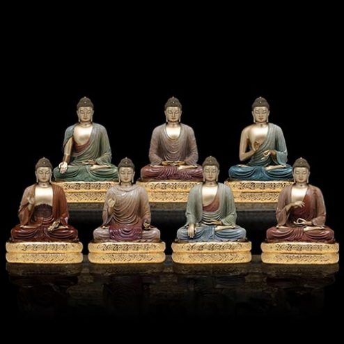Tượng Thất Phật Dược Sư Đồng Cao Cấp Men Cổ Nhập Khẩu T2686