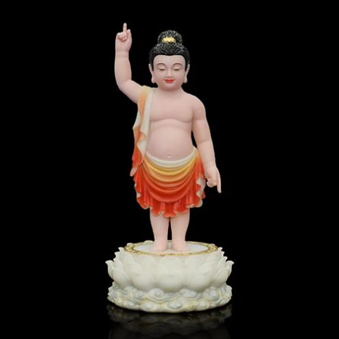 Tượng Phật Đản Sanh Bột Đá Cao Cấp Sơn Màu T2746