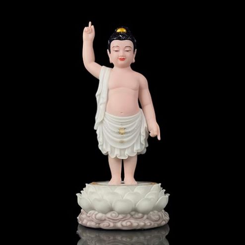 Tượng Phật Đản Sinh Bột Đá Trắng Nhập Khẩu T2750