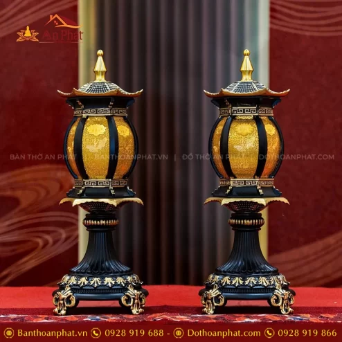 Đèn thờ điện cao cấp bằng đồng