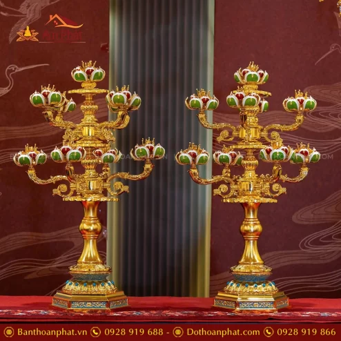 Đèn thờ điện liên hoa cửu phẩm DTD1516